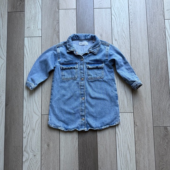 Zara Other - Zara Kids Blue Denim Shirtdress